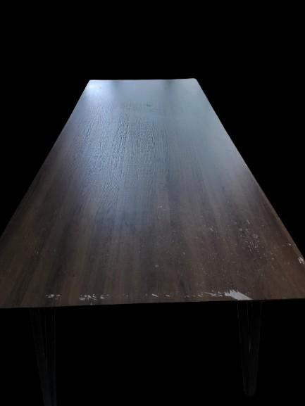 Te koop: stijlvolle fineer eettafel, Huis en Inrichting, Tafels | Eettafels, Gebruikt, 50 tot 100 cm, 200 cm of meer, Vijf personen of meer