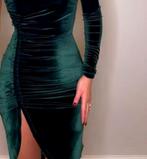 Velvet dress fluweel jurk donker groen maat L, Maat 42/44 (L), Nieuw, Ophalen of Verzenden, Onder de knie