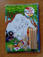 Disney Bambi kleurkaart Happy Birthday, Verzamelen, Disney, Ophalen of Verzenden, Overige figuren, Nieuw, Beeldje of Figuurtje