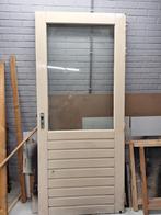 Hardhouten buitendeur met dubbel glas, Doe-het-zelf en Verbouw, Deuren en Horren, Ophalen, Gebruikt, 200 tot 215 cm, Glas