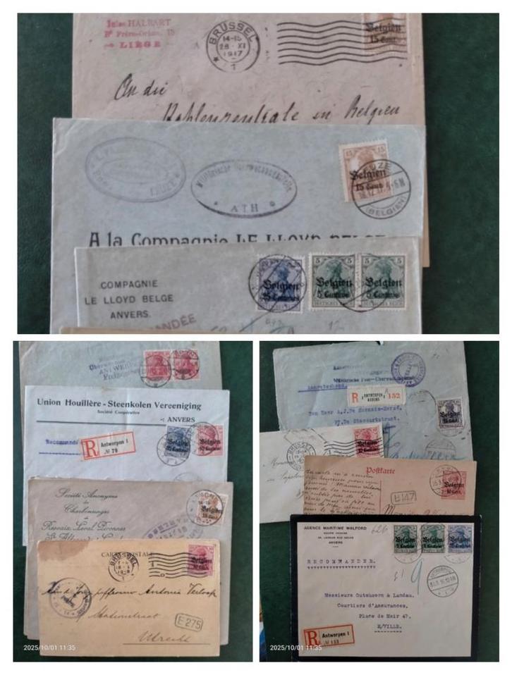 BELGIË - DUITSE RIJK verzameling oude brieven Germania, Postzegels en Munten, Postzegels | Volle albums en Verzamelingen, Buitenland