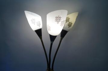 vintage fifties vloerlamp aluminium glas metaal zwart wit beschikbaar voor biedingen