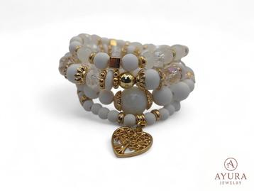 Bohemian armbanden - set van 4 - Wit & Goud beschikbaar voor biedingen
