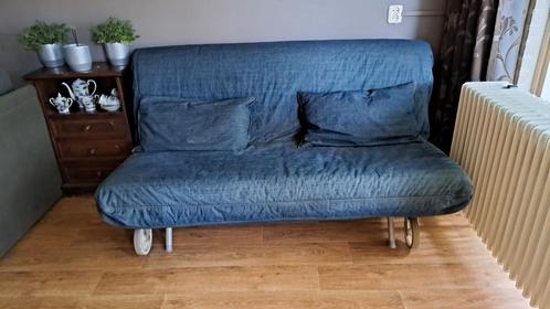Slaapbank 2 pers., Huis en Inrichting, Slaapkamer | Slaapbanken, Zo goed als nieuw, 160 cm, 220 cm, Tweepersoons, Blauw, Ophalen