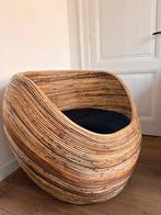 Vintage rotan fauteuil Gabriella Crespi stijl, Ophalen, Minder dan 75 cm, Riet of Rotan, Zo goed als nieuw