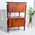 Vintage Louis van Teeffelen nachtkastjes | nightstand, Huis en Inrichting, Slaapkamer | Nachtkastjes, Ophalen, Gebruikt, 45 tot 65 cm