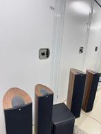KEF speakers paar Q7+paar Q5+C4 subwoofer, walnoot (€500+), Audio, Tv en Foto, Luidsprekers, Zo goed als nieuw, Complete surroundset