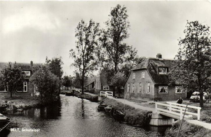 Belt, Schutsloot - dorpsgezicht - ongelopen, Verzamelen, Ansichtkaarten | Nederland, Ongelopen, Noord-Brabant, Voor 1920, Ophalen of Verzenden