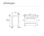 Bertazzoni inductie fornuis 90cm breed Mat Zwart, Nieuw, 60 cm of meer, 5 kookzones of meer, Vrijstaand