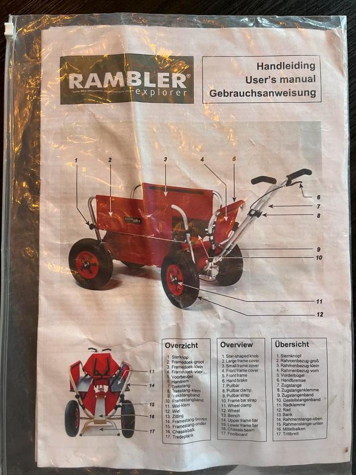 Rambler Explorer 80 met Accessoires - Wandelwagen, Caravans en Kamperen, Bolderkarren, Gebruikt, Ophalen