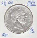 W III  rijksdaalder 1869 fr-., Zilver, 2½ gulden, Ophalen of Verzenden, Koning Willem III