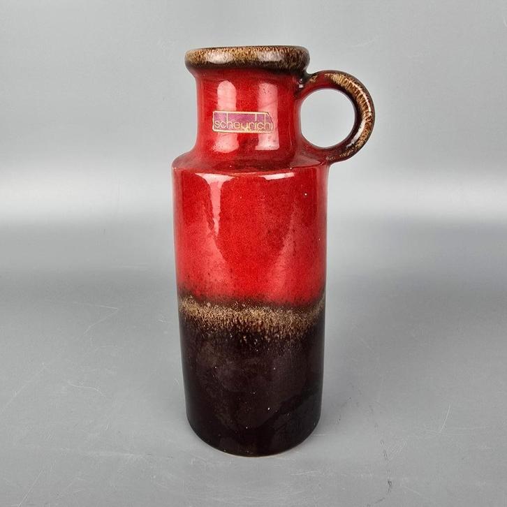 Vintage West-Duitse Fat Lava vaas Scheurich 401-20 rood, Antiek en Kunst, Antiek | Vazen, Ophalen of Verzenden