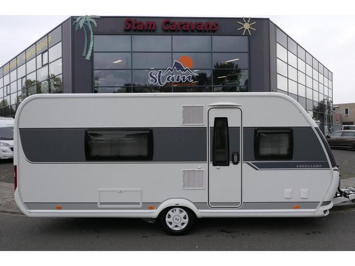 Hobby Excellent 495 WFB mover en voortent, Caravans en Kamperen, Caravans, tot en met 4, 1250 - 1500 kg, Standaardzit, Hobby, Frans bed