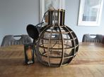 NIEUW! Houten Lamp Hanglamp De Lingehof Globe Semi-zwart Ø40, Huis en Inrichting, Lampen | Hanglampen, Ophalen of Verzenden, Nieuw