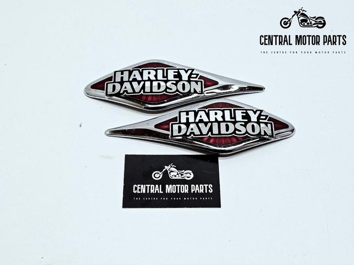 Red Glass Tank Medallions, Motoren, Onderdelen | Harley-Davidson, Gebruikt, Ophalen of Verzenden