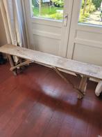 Mooie oud bankje geleefd tv meubel oud hout sidetable, Ophalen, Gebruikt