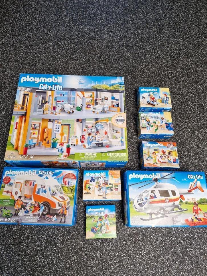 playmobil Ziekenhuis + 7 gerelateerde sets, Kinderen en Baby's, Speelgoed | Playmobil, Zo goed als nieuw, Complete set, Ophalen of Verzenden