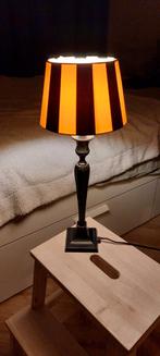 Schemerlamp met zwart-wit gestreepte lampenkap, Antiek en Kunst, Ophalen