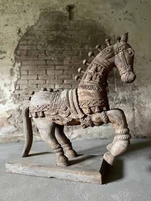 Antiek tempel paard uit india, Antiek en Kunst, Kunst | Niet-Westerse kunst, Ophalen