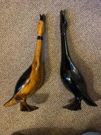 Twee gestileerde houten zwaansculpturen Mid-Century stijl, Antiek en Kunst, Ophalen of Verzenden