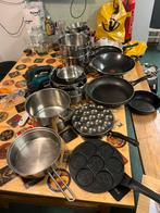 Pannen - Bieden, Huis en Inrichting, Keuken | Potten en Pannen, Ophalen, Zo goed als nieuw, Aluminium, Pannenset