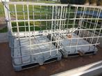 2x ibc vat krat 1000 liter opslagkrat dakpannen stookhout, Doe-het-zelf en Verbouw, Kratten en Dozen, Ophalen, 100 cm of meer