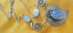 KETTING zilver met maansteen   pr 35e, Sieraden, Tassen en Uiterlijk, Antieke sieraden, Ophalen of Verzenden, Zilver, Ketting