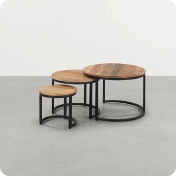 Salontafel Set van 3 - Mangohout beschikbaar voor biedingen