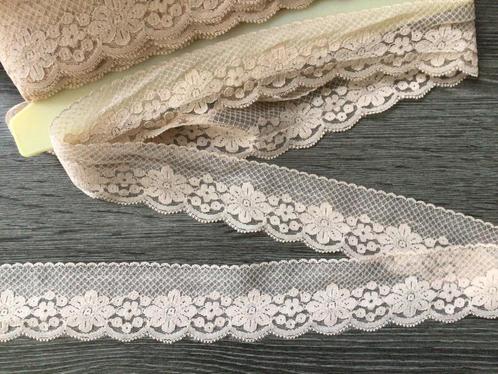(Nr 46) Aanbieding Super mooi tule kant nude 10 m € 5.95, Hobby en Vrije tijd, Naaien en Fournituren, Nieuw, Kant, Verzenden