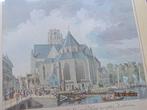 Mooie Oude Gravure v/d Laurenskerk met gebr. Glas, Ophalen of Verzenden