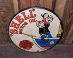 Shell Motor Oil Popeye Emaille Bord 30cm, Ophalen of Verzenden, Gebruikt, Reclamebord