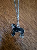 Vintage geëmailleerde zwarte labrador ketting, Antiek en Kunst, Ophalen of Verzenden