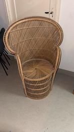 Rotan kleine pauw stoel, Huis en Inrichting, Stoelen, Ophalen, Bruin, Rotan, Eén