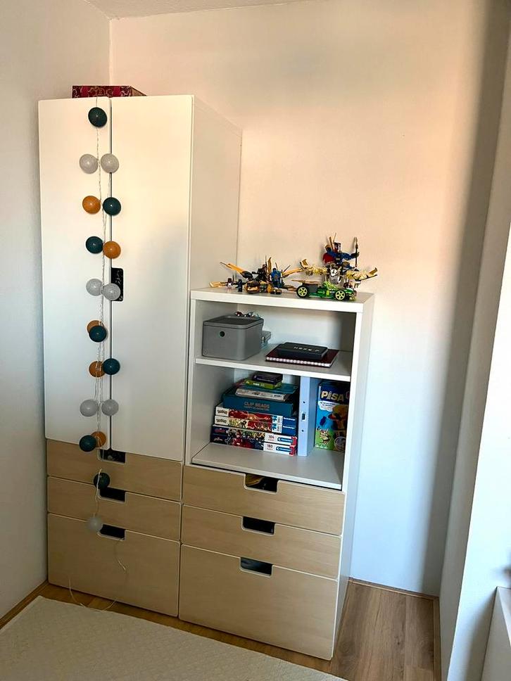 Stuva kinderkledingkasten wit en berken, Kinderen en Baby's, Kinderkamer | Commodes en Kasten, Gebruikt, Kast, 105 cm of meer
