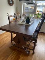 Eiken eettafel met vier stoelen, Ophalen, Eikenhout, 50 tot 100 cm, 150 tot 200 cm