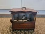 Decoratief Houten Vogelkooitje met Vogeltjes, Antiek en Kunst, Ophalen
