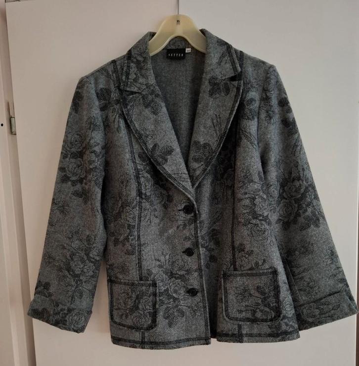 Grijs Setter Jasje Maat 44, Kleding | Dames, Jasjes, Kostuums en Pakken, Zo goed als nieuw, Jasje, Maat 42/44 (L), Grijs, Ophalen of Verzenden
