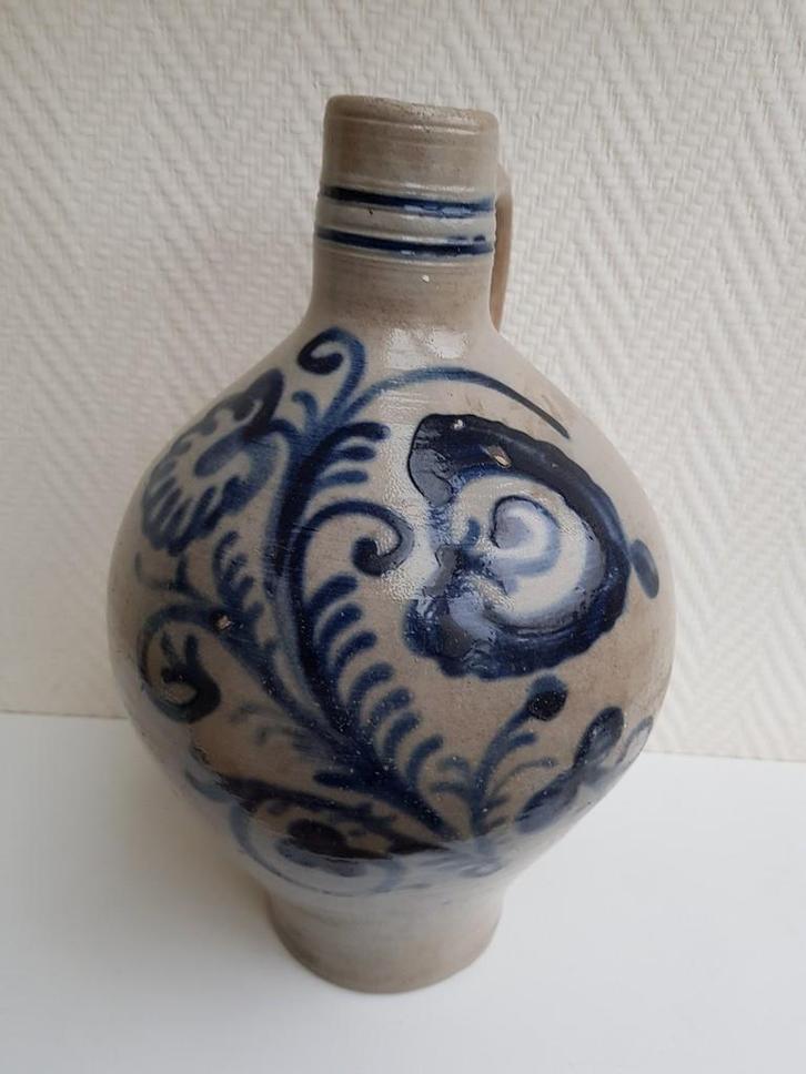 Gres kruik, Keulse kruik, Hoog 35 cm, grijs-blauw, Antiek en Kunst, Antiek | Keramiek en Aardewerk, Ophalen of Verzenden