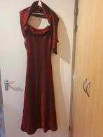 Galajurk met sjaal (rood/zwart glanzend), maat T6, Maat 38/40 (M), Galajurk, Made in France, Ophalen of Verzenden