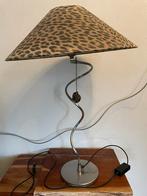 Tijgerprint Lamp met Draaibare Kap, Huis en Inrichting, Lampen | Tafellampen, Ophalen of Verzenden, Zo goed als nieuw, Metaal