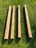 4 houten balken / palen / poten 145 x 7,5 x 10 cm, Minder dan 180 cm, Gebruikt, Balken, Ophalen