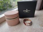 Champagne goud kleurige Frederique Constant dames horloge., Overige materialen, Leer, Polshorloge, Zo goed als nieuw