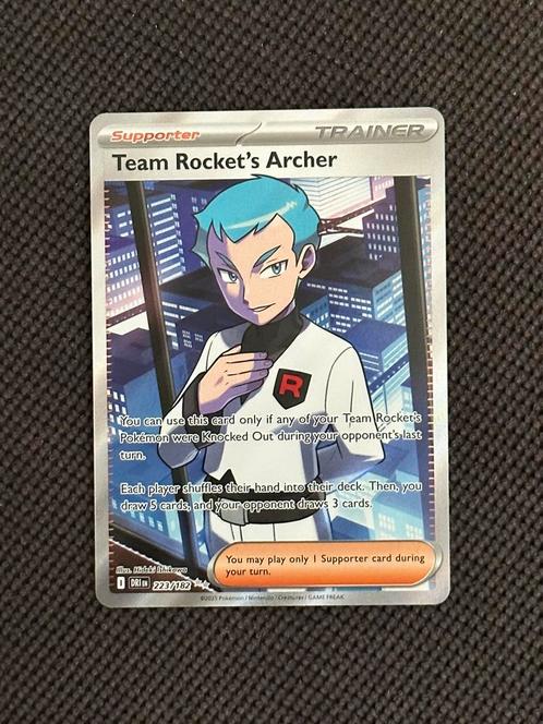 Team Rocket’s Archer Full art Destined Rivals 223/182, Hobby en Vrije tijd, Verzamelkaartspellen | Pokémon, Nieuw, Losse kaart