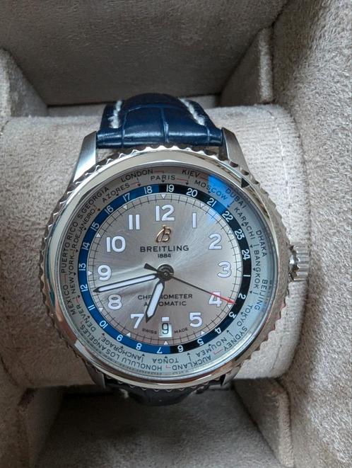 Aviator 8 B35 Automatic Unitime 43, Sieraden, Tassen en Uiterlijk, Horloges | Heren, Nieuw, Polshorloge, Breitling, Staal, Leer