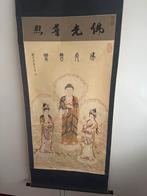 Chinese rol schildering Boeddha en figuren, Antiek en Kunst, Ophalen of Verzenden