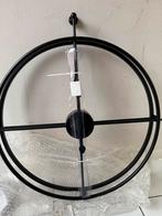 LW Collection Metalen Klok - 62cm - Zwart - Nieuw, Ophalen, Nieuw, Analoog, Wandklok