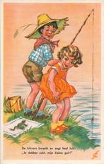 KINDEREN vissen, kikker met rijmpje tekening CF uit 1965, Verzamelen, Ansichtkaarten | Themakaarten, Verzenden, 1960 tot 1980