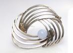 Prachtige Zilver Wolmerk Broche Met Blauwe Agaat Bol, Verzenden, Zilver, Broche, Met edelsteen