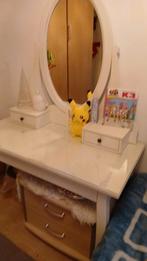 Make up tafel, Ophalen, Eenpersoons, Wit, Hout