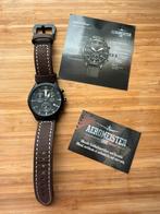heren horloge AM8005 Aeromeister 1880 met leren band, Overige merken, Leer, Staal, Verzenden